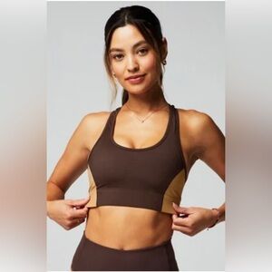 Fabletics Brown and Tan Sports Bra NWT